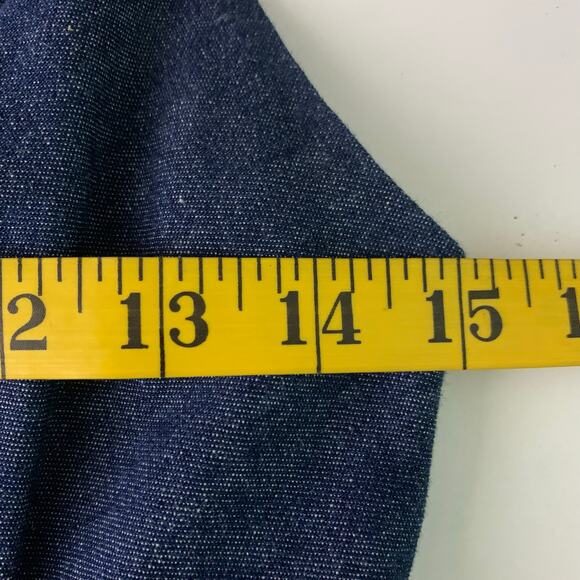 VOOM JOY HAN Dress Small Chambray Empire Waist Front Pockets Vintage 90's Y2K - Picture 13 of 14